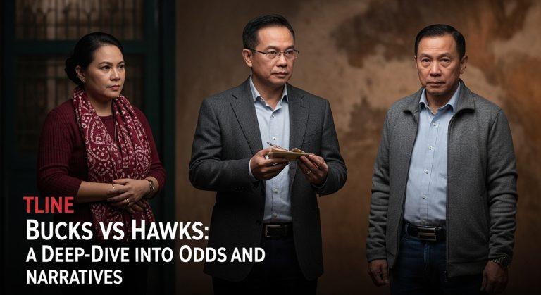 Editorial montage of Bucks vs Hawks with analytics charts and Philippine motif.