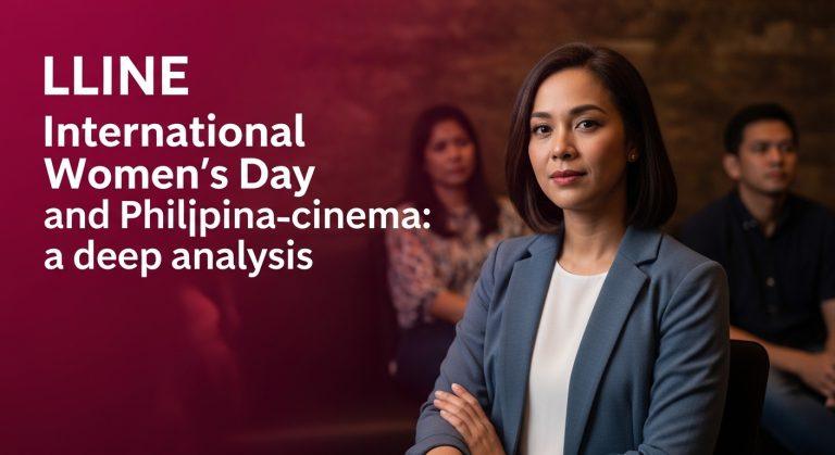 Filipina women in a cinema lobby celebrating International Women's Day.