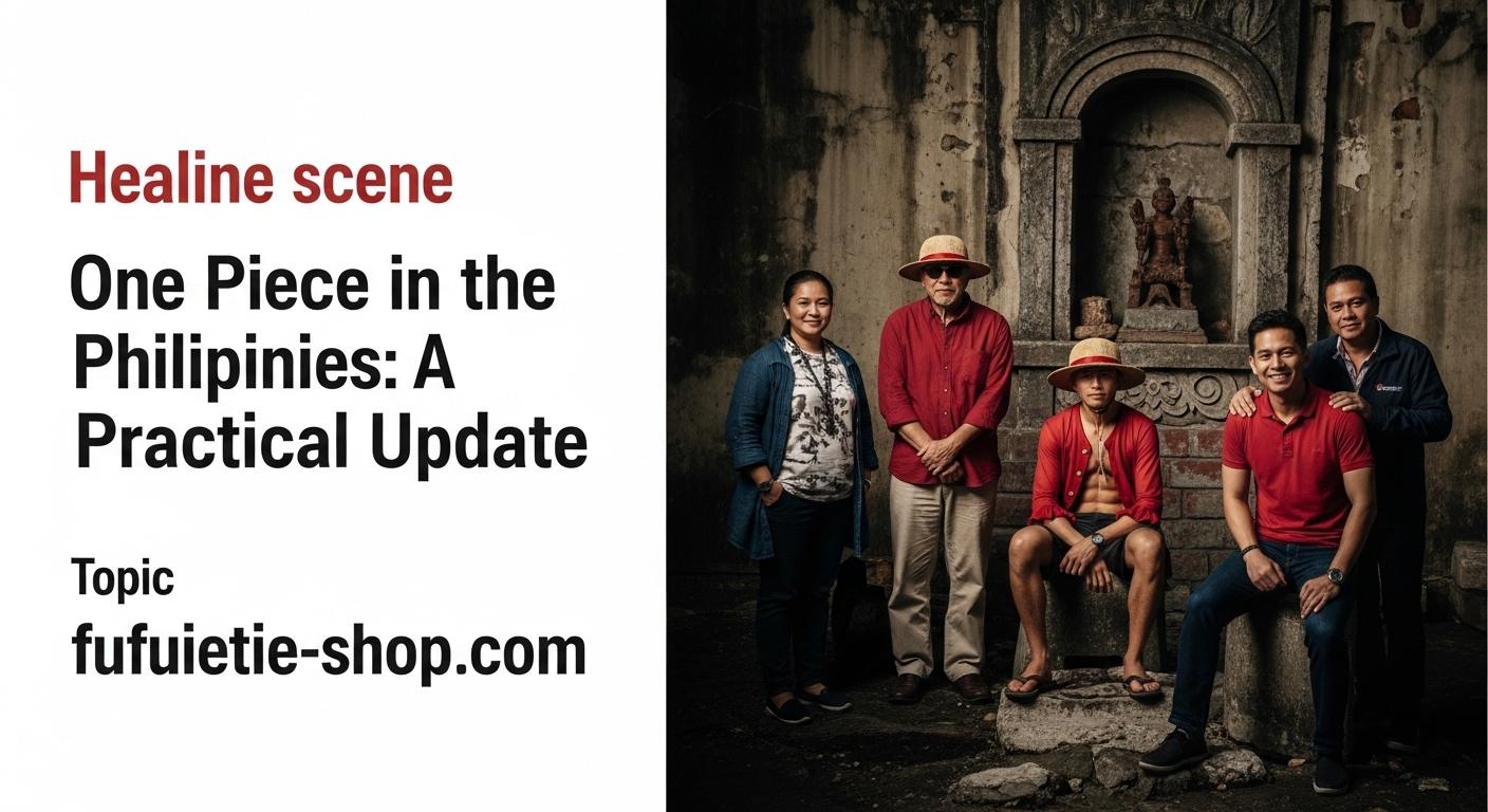 Filipino fans exploring One Piece merchandise at a local shop near a cinema lobby.