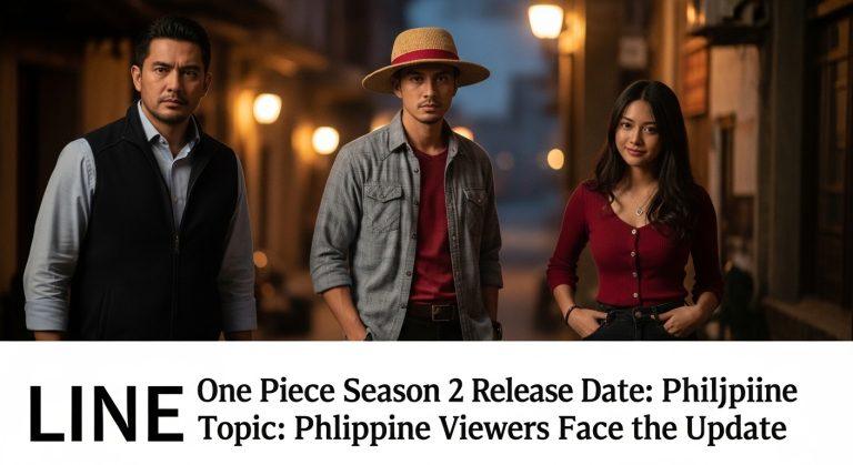 Editorial collage of Netflix logo, One Piece poster, and Philippines map suggesting distribution timing for Season 2.