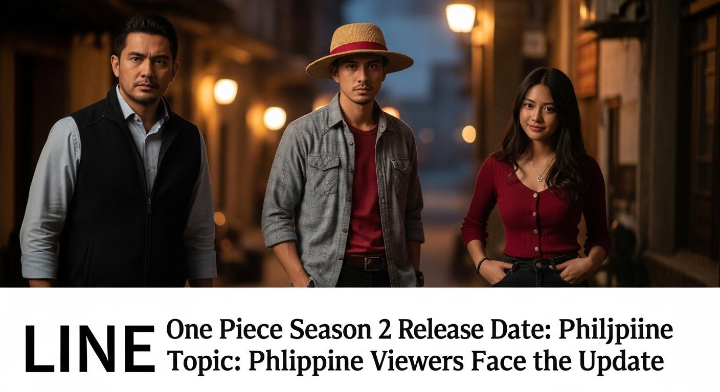 Editorial collage of Netflix logo, One Piece poster, and Philippines map suggesting distribution timing for Season 2.