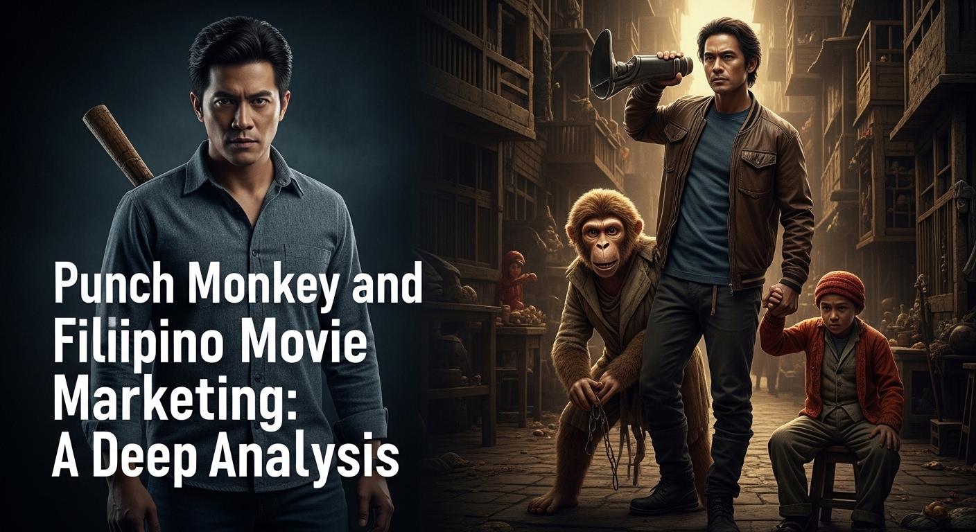 Analyst reviewing punch monkey meme in a cinema-editing workspace with Philippine context