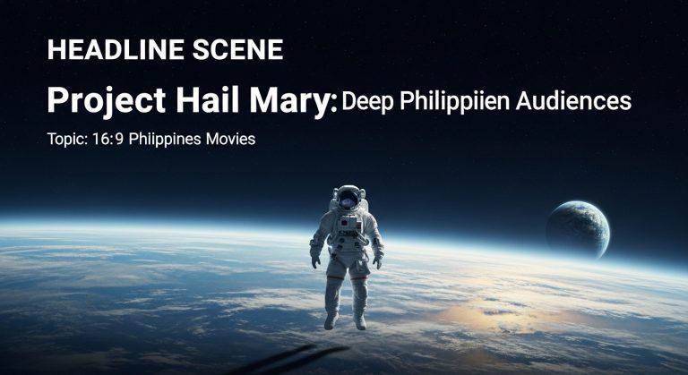 Space mission poster concept for Project Hail Mary analysis targeted at Philippine readers.